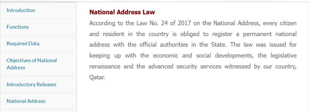 national address certificate