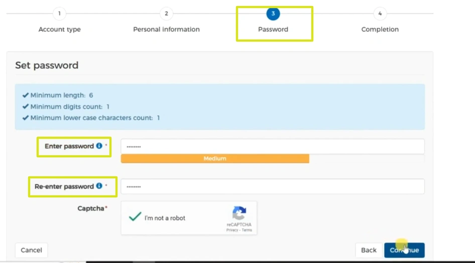 tawtheeq qatar account password set
