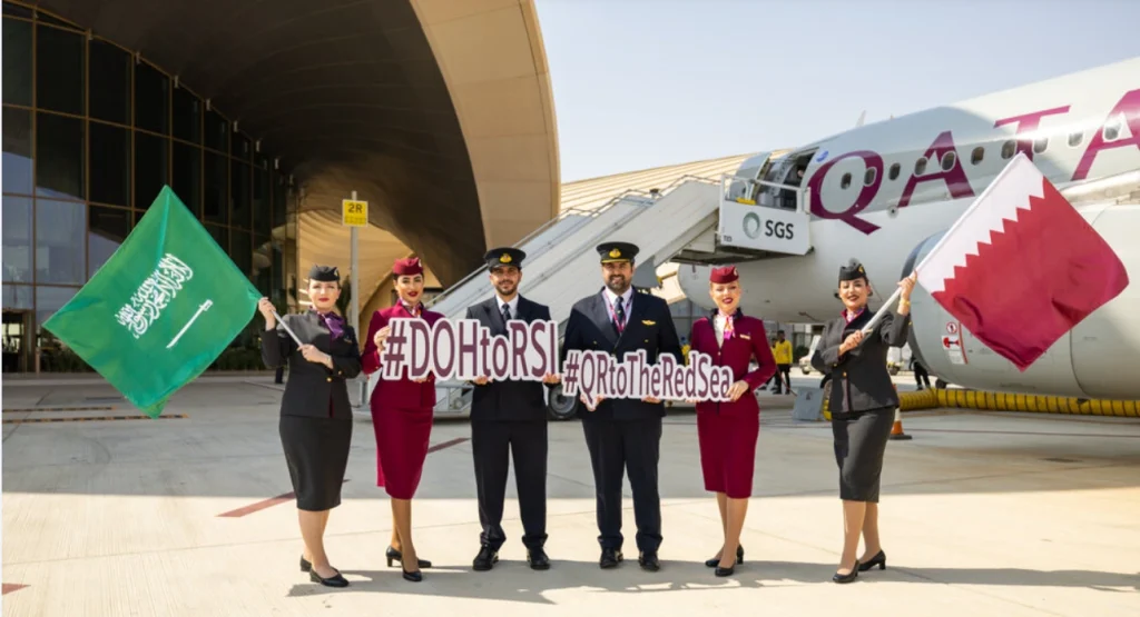 Qatar Airways Launches Inaugural Non-Stop Flights to The Red Sea Saudi Arabia